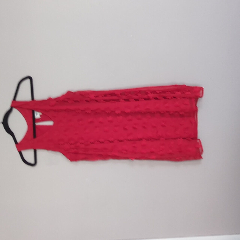 Women's Beige by ECI Red Dress; Size L